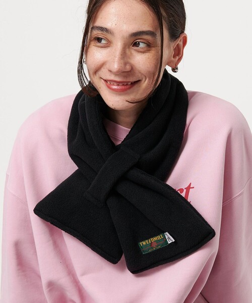 TWEED MILL(ツイードミル)の「<TWEEDMILL>フリース 2トーン マフラー(マフラー・レディース・ロイヤルブルー/ライム/ブラック・FREE)」の2枚目の写真