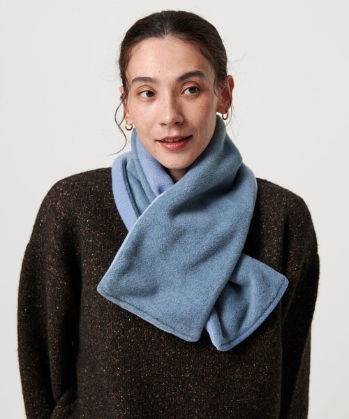 TWEED MILL(ツイードミル)の「<TWEEDMILL>フリース 2トーン マフラー(マフラー・レディース・ロイヤルブルー/ライム/ブラック・FREE)」の9枚目の写真