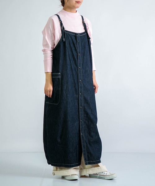 D.M.G.（ドミンゴ）の「[D.M.G / ディーエムジー] 6.5ozデニム ワークサロペットスカート（サロペット/オーバーオール・レディース・ワンウォッシュ・FREE）」の8枚目の写真