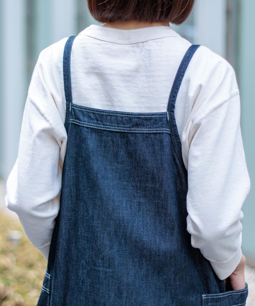 D.M.G.（ドミンゴ）の「[D.M.G / ディーエムジー] 6.5ozデニム ワークサロペットスカート（サロペット/オーバーオール・レディース・ワンウォッシュ・FREE）」の6枚目の写真