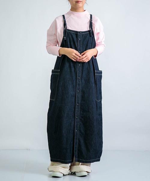 D.M.G.（ドミンゴ）の「[D.M.G / ディーエムジー] 6.5ozデニム ワークサロペットスカート（サロペット/オーバーオール・レディース・ワンウォッシュ・FREE）」の7枚目の写真