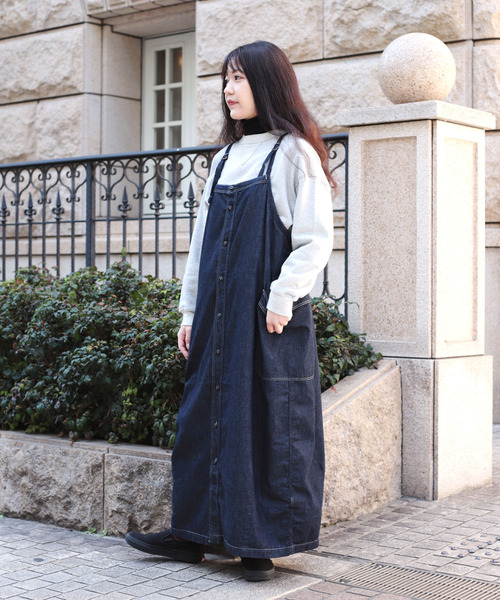 D.M.G.（ドミンゴ）の「[D.M.G / ディーエムジー] 6.5ozデニム ワークサロペットスカート（サロペット/オーバーオール・レディース・ワンウォッシュ・FREE）」の18枚目の写真