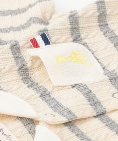 Sophie la girafe(ソフィーラジラフ)の「ジャカードボーダーセーラーカバーオール【日本製】(ロンパース・キッズ・グレー/ネイビー・70cm/80cm)」の7枚目の写真