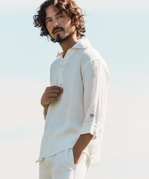 1minute 1second(ワンミニットワンセカンド)の「mhs2458-half sleeve linen like shirt シャツ(1M26H150)(シャツ/ブラウス・メンズ・ブラック/ネイビー/ホワイト・S/M/L/XL)」の4枚目の写真
