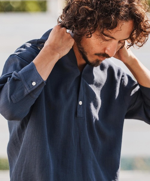 1minute 1second(ワンミニットワンセカンド)の「mhs2458-half sleeve linen like shirt シャツ(1M26H150)(シャツ/ブラウス・メンズ・ブラック/ネイビー/ホワイト・S/M/L/XL)」の10枚目の写真