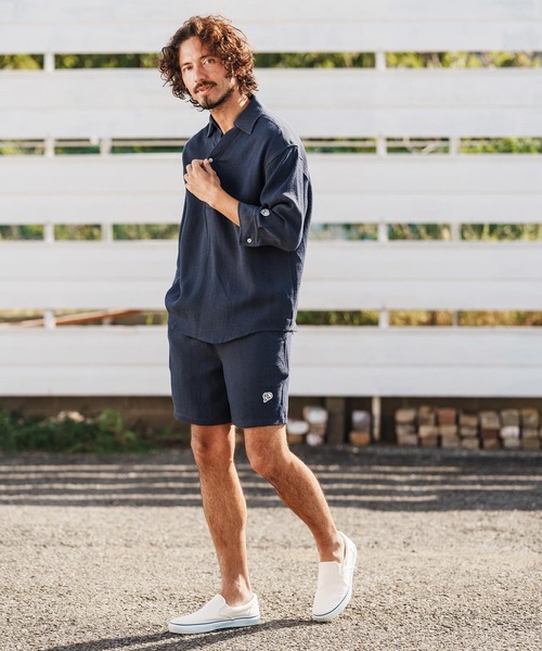 1minute 1second(ワンミニットワンセカンド)の「mhs2458-half sleeve linen like shirt シャツ(1M26H150)(シャツ/ブラウス・メンズ・ブラック/ネイビー/ホワイト・S/M/L/XL)」の12枚目の写真