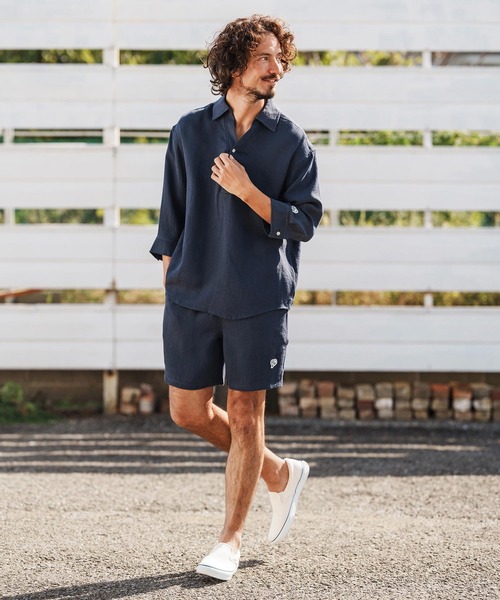 1minute 1second(ワンミニットワンセカンド)の「mhs2458-half sleeve linen like shirt シャツ(1M26H150)(シャツ/ブラウス・メンズ・ブラック/ネイビー/ホワイト・S/M/L/XL)」の13枚目の写真