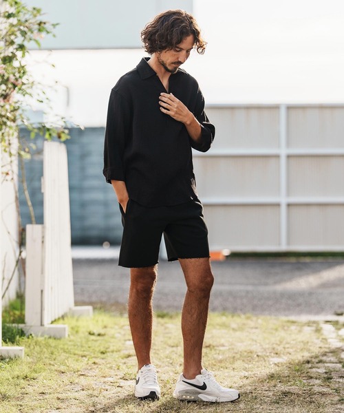 1minute 1second(ワンミニットワンセカンド)の「mhs2458-half sleeve linen like shirt シャツ(1M26H150)(シャツ/ブラウス・メンズ・ブラック/ネイビー/ホワイト・S/M/L/XL)」の17枚目の写真