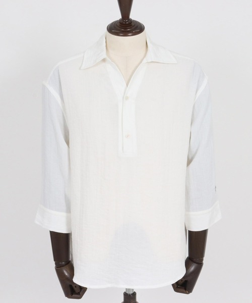 1minute 1second(ワンミニットワンセカンド)の「mhs2458-half sleeve linen like shirt シャツ(1M26H150)(シャツ/ブラウス・メンズ・ブラック/ネイビー/ホワイト・S/M/L/XL)」の19枚目の写真