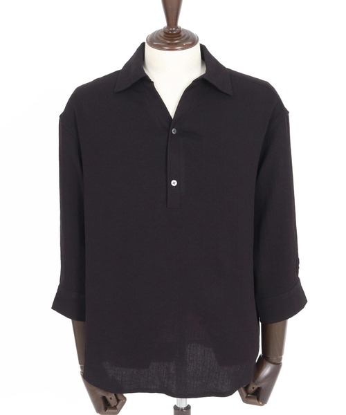 1minute 1second(ワンミニットワンセカンド)の「mhs2458-half sleeve linen like shirt シャツ(1M26H150)(シャツ/ブラウス・メンズ・ブラック/ネイビー/ホワイト・S/M/L/XL)」の20枚目の写真