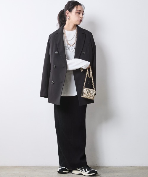 CHIC STYLE（シックスタイル）の「ワイドリブニットタイトスカート＜大きいサイズ有＞シックスタイル（スカート・レディース・ベージュ/チャコール/ブラック・M/L/LL/3L/4L/5L）」の10枚目の写真