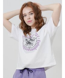ウィメンズ リリス リラックス クロップTシャツ ホワイトバイオレット(FCC2TS385W)
