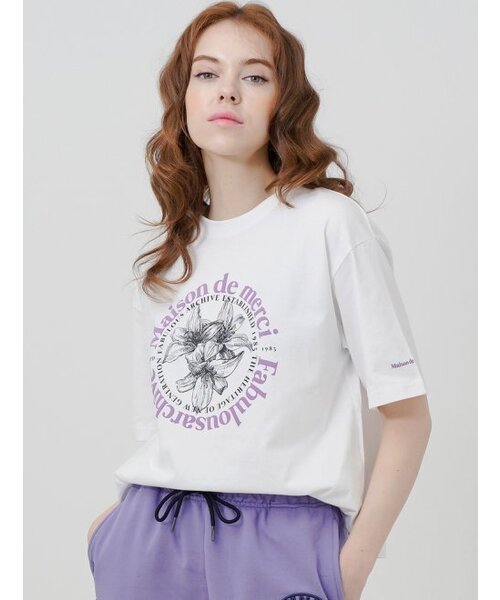 FABULOUS ARCHIVE(ファビュラスアーカイブ)の「ウィメンズ リリス リラックス クロップTシャツ ホワイトバイオレット(FCC2TS385W)(Tシャツ/カットソー・レディース・パープル・SMALL/MEDIUM)」の5枚目の写真