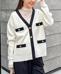 NOLLEY’S | 《手洗い可能》スムース配色Vネックカーディガン(カーディガン/ボレロ)