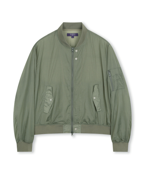SHEER NYLON FLIGHT JACKET KHAKI GREY
