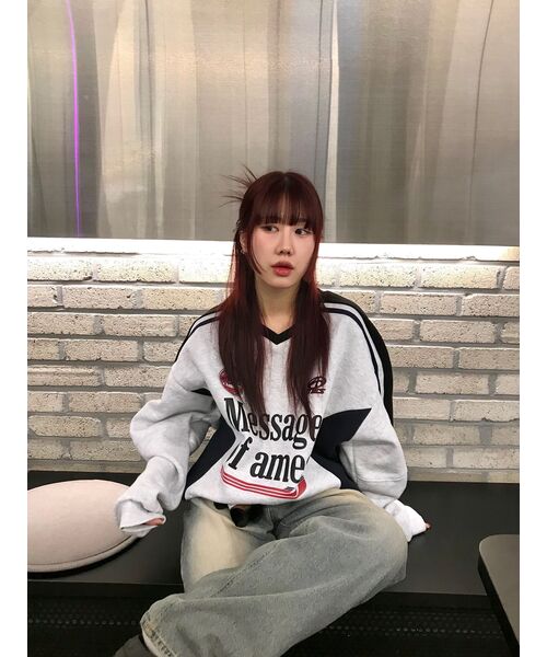 AMESWORLDWIDE（アメスワールドワイド）の「V NECK UNIFORM SWEATSHIRT GREY (AM2DFUM441A)（スウェット・レディース・その他・MEDIUM/LARGE）」の4枚目の写真