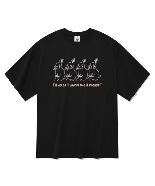 RADINEO(ラディネオ)の「ラビットフォー半袖Tシャツブラック(Tシャツ/カットソー・メンズ・その他・SMALL/MEDIUM/LARGE/X-LARGE)」の1枚目の写真