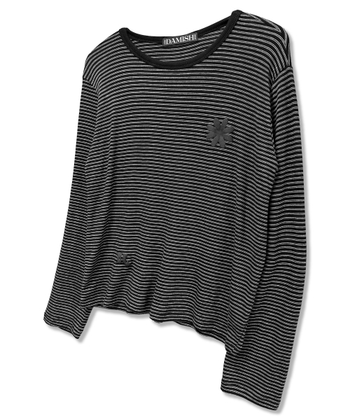 DAMISH（ダミシュ）の「ティンストライプシンボルロゴロングスリーブ_ブラック（Tシャツ/カットソー・レディース・ブラック・FREE）」の3枚目の写真