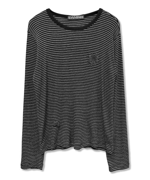 DAMISH（ダミシュ）の「ティンストライプシンボルロゴロングスリーブ_ブラック（Tシャツ/カットソー・レディース・ブラック・FREE）」の4枚目の写真