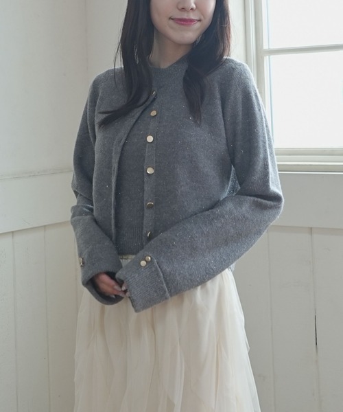 archives（アルシーヴ）の「金ボタンラメニットアンサンブル（アンサンブル・レディース・グレー/ワイン/アイボリー/ミント・MEDIUM）」の14枚目の写真