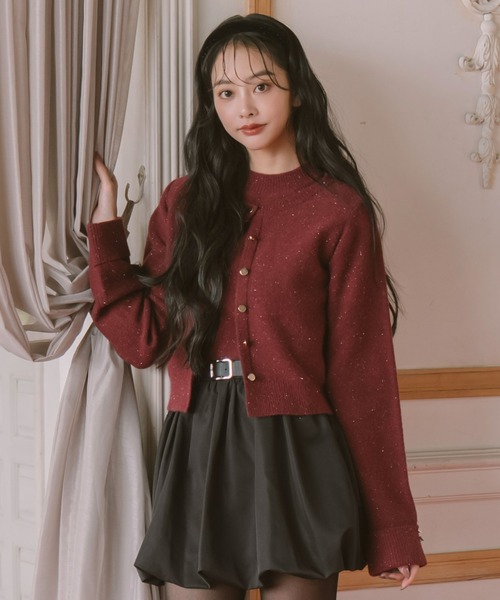 archives（アルシーヴ）の「金ボタンラメニットアンサンブル（アンサンブル・レディース・グレー/ワイン/アイボリー/ミント・MEDIUM）」の6枚目の写真