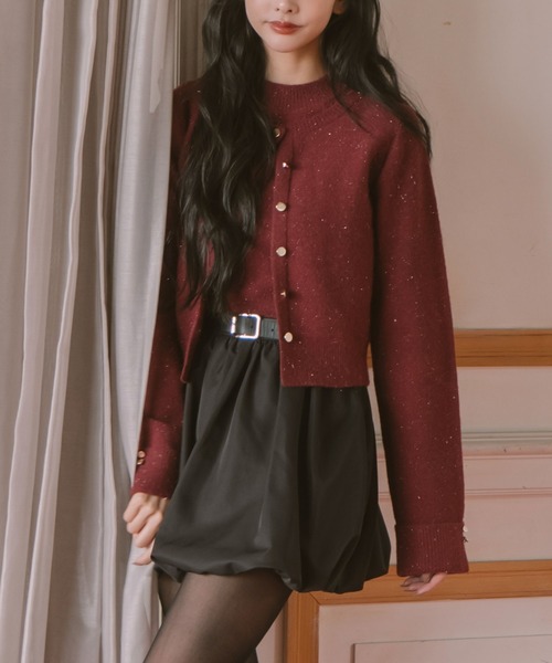 archives（アルシーヴ）の「金ボタンラメニットアンサンブル（アンサンブル・レディース・グレー/ワイン/アイボリー/ミント・MEDIUM）」の7枚目の写真