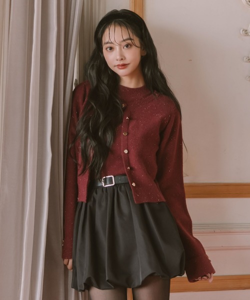 archives（アルシーヴ）の「金ボタンラメニットアンサンブル（アンサンブル・レディース・グレー/ワイン/アイボリー/ミント・MEDIUM）」の5枚目の写真