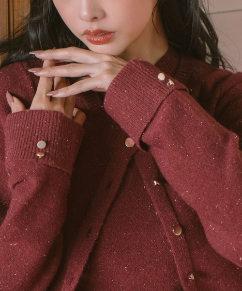 archives（アルシーヴ）の「金ボタンラメニットアンサンブル（アンサンブル・レディース・グレー/ワイン/アイボリー/ミント・MEDIUM）」の8枚目の写真