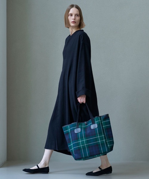 BRADY（ブレディー）の「Brady | SMALL CARRYALL WOOL CHECK（トートバッグ・レディース・グリーン系その他・ONE）」の4枚目の写真