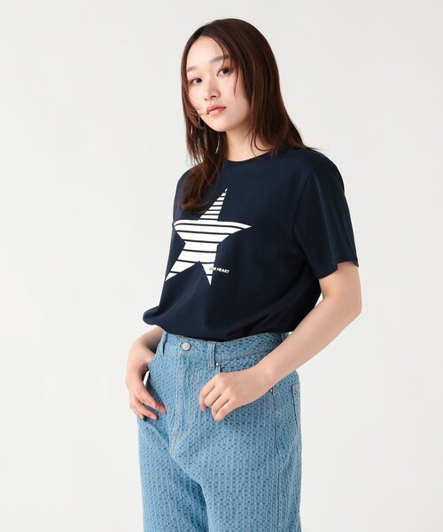 BEAMS HEART（ビームスハート）の「フロッキー スター Tシャツ（Tシャツ/カットソー・レディース・オフホワイト/チャコールグレー/ネイビー・MEDIUM/LARGE）」の21枚目の写真