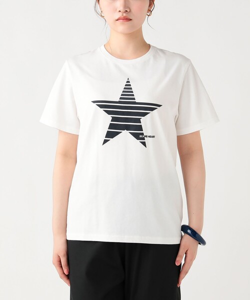 BEAMS HEART（ビームスハート）の「フロッキー スター Tシャツ（Tシャツ/カットソー・レディース・オフホワイト/チャコールグレー/ネイビー・MEDIUM/LARGE）」の19枚目の写真