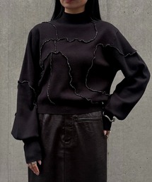 【&g'aime 】ラメメローラインニット Lame Merrow-Line Knit