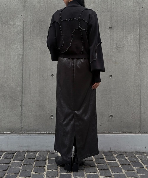 &g'aime(アンジェム)の「【&g'aime 】ラメメローラインニット Lame Merrow-Line Knit(ニット/セーター・レディース・ブラウン/チャコールグレー/ブラック・FREE)」の14枚目の写真