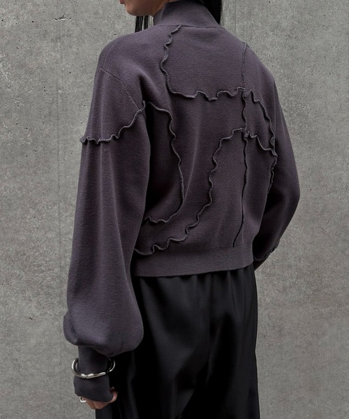 &g'aime(アンジェム)の「【&g'aime 】ラメメローラインニット Lame Merrow-Line Knit(ニット/セーター・レディース・ブラウン/チャコールグレー/ブラック・FREE)」の20枚目の写真