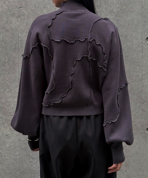 &g'aime(アンジェム)の「【&g'aime 】ラメメローラインニット Lame Merrow-Line Knit(ニット/セーター・レディース・ブラウン/チャコールグレー/ブラック・FREE)」の21枚目の写真