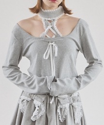 lilLilly | フロントレースアップニットトップス(Tシャツ/カットソー)