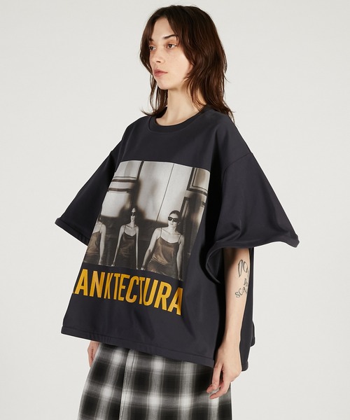 PRANK PROJECT(プランクプロジェクト)の「【Pre-Order】裾ボーンTシャツ / Wire Hem Big Tee(Tシャツ/カットソー・レディース・チャコールグレー/ホワイト・FREE)」の10枚目の写真