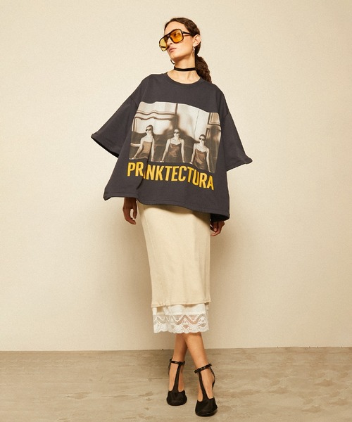 PRANK PROJECT(プランクプロジェクト)の「【Pre-Order】裾ボーンTシャツ / Wire Hem Big Tee(Tシャツ/カットソー・レディース・チャコールグレー/ホワイト・FREE)」の22枚目の写真