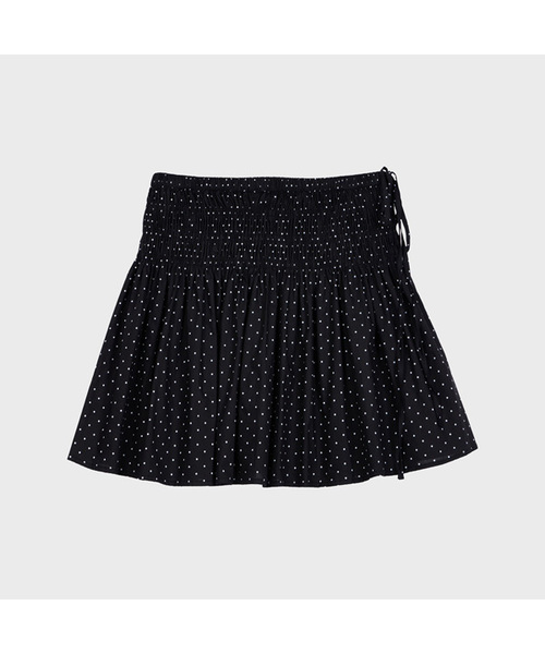 ALKI ALKA(アルキアルカ)の「Smocked Dot Skirt (Black)(スカート・レディース・ブラック・FREE)」の1枚目の写真