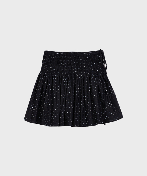 ALKI ALKA(アルキアルカ)の「Smocked Dot Skirt (Black)(スカート・レディース・ブラック・FREE)」の2枚目の写真