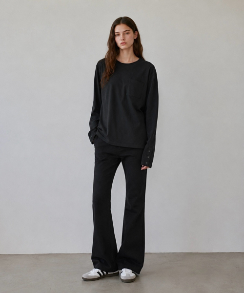 UNLOADER（アンローダー）の「スリーボタンセミクロップロングスリーブ[ブラック]（Tシャツ/カットソー・メンズ・その他・X-LARGE）」の6枚目の写真
