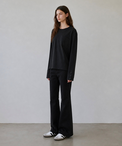 UNLOADER（アンローダー）の「スリーボタンセミクロップロングスリーブ[ブラック]（Tシャツ/カットソー・メンズ・その他・X-LARGE）」の7枚目の写真