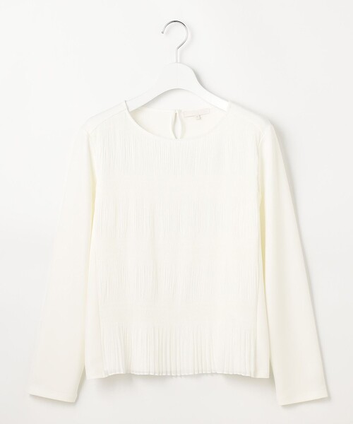 自由区(ジユウク)の「プリーツコンビジャージ ブラウス(Tシャツ/カットソー・レディース・アイボリー系・40/38)」の6枚目の写真