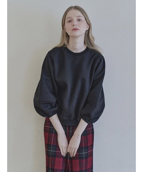 AVANT-G(アバン)の「ラウンドボリュームスリーブ起毛スウェットシャツ - ブラック (起毛)(スウェット・レディース・その他・FREE)」の7枚目の写真