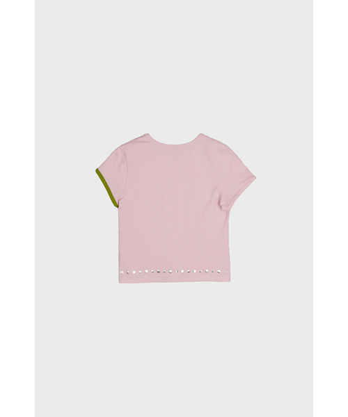 DARED(デェアド)の「ASYMMETRICAL SLEEVE BEACH TEE IN PINK/GREEN(Tシャツ/カットソー・レディース・その他・OS)」の4枚目の写真