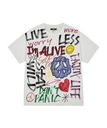 THE MADNESS（ザ マッドネス）の「HAND WORK YL FLOWER T-SHIRTS_WH（Tシャツ/カットソー）」