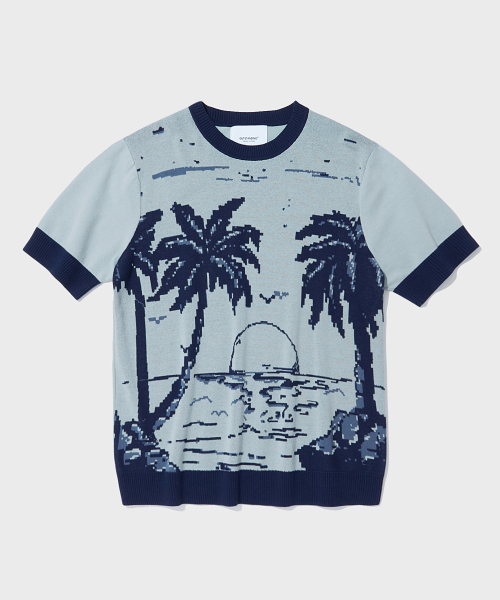 OUTSTANDING(アウトスタンディング)の「HS JACQUARD KNIT PALM TREE_NAVY(Tシャツ/カットソー・レディース・その他・SMALL/MEDIUM/LARGE)」の1枚目の写真