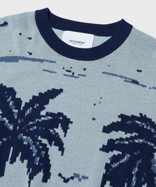 OUTSTANDING(アウトスタンディング)の「HS JACQUARD KNIT PALM TREE_NAVY(Tシャツ/カットソー・レディース・その他・SMALL/MEDIUM/LARGE)」の3枚目の写真