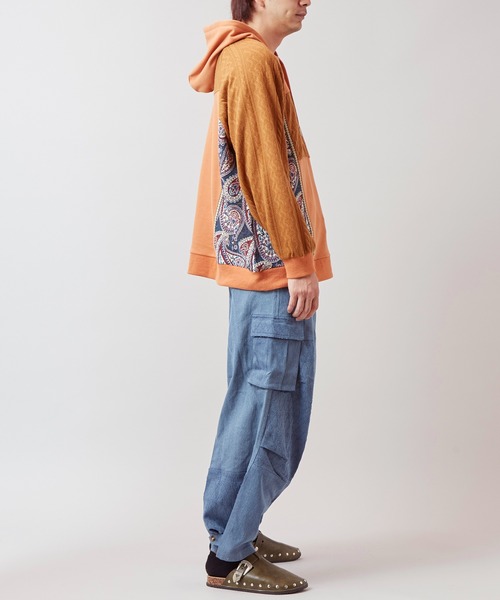 チャイハネ(チャイハネ)の「【チャイハネ】スラミィナMEN'Sフードトップス(パーカー・メンズ・オレンジ/ホワイト/ブラック・FREE)」の9枚目の写真