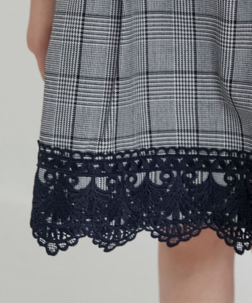 BRANSHES(ブランシェス)の「【フォーマル】グレンチェック裾レースジャンパースカート(ジャンパースカート・キッズ・グレー・120/130/110)」の8枚目の写真
